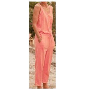 NEW FRANK & EILEEN HERITAGE JERSEY TANK JUMPSUIT NEON PINK SIZE S